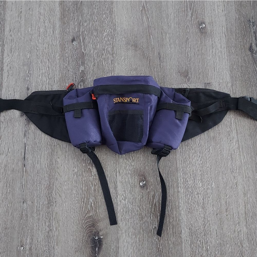Stansport Purple Two Bottle Carrier Waist Fanny Pack Belt Bag Hiking Running